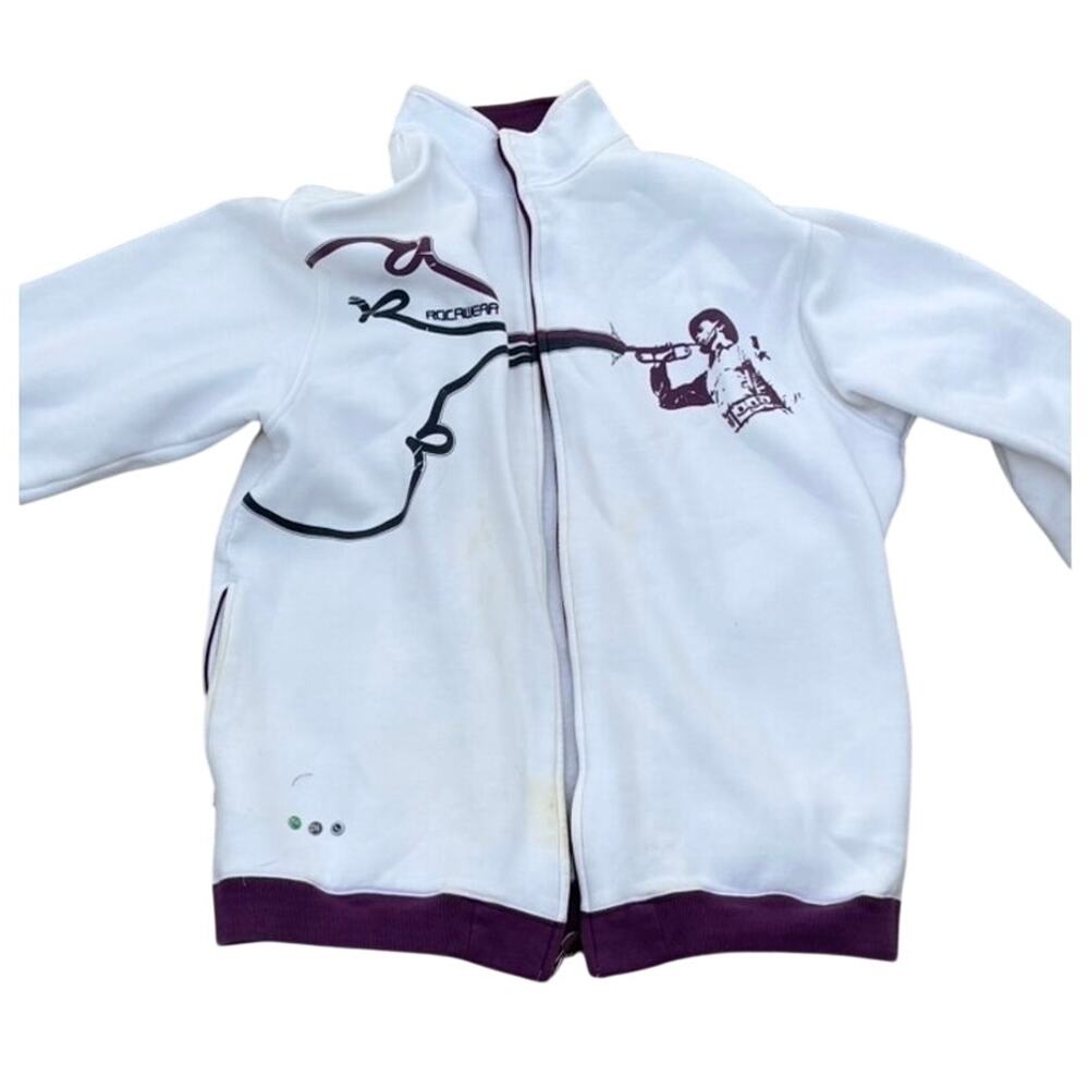 Rocawear Y2K Hip Hop Rap Music Mens XL Long Sleeve Full Zip Sweatshirt - read